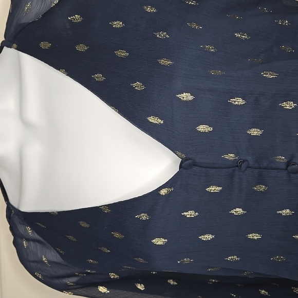 Haver London Navy Blouse W Gold M - Picture 2 of 7
